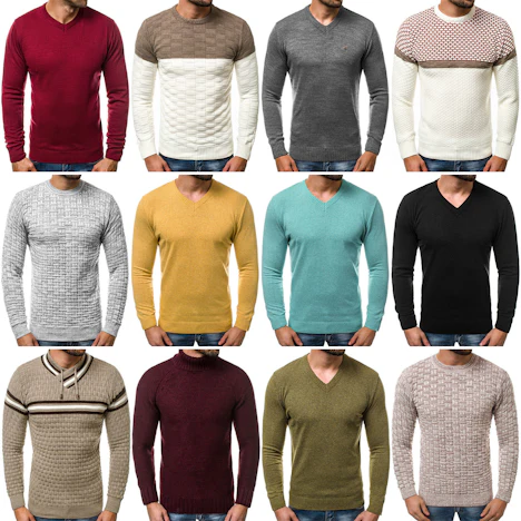 Pullover Sweater Strickpullover Herren OZONEE 8467 MIX für 15,45 Euro