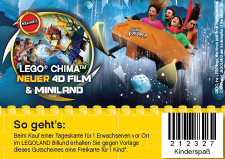 Billund: 1 Legoland Kinderkarte kostenlos mit Gutschein wenn ein Erwachsener eine Tageskarte kauft