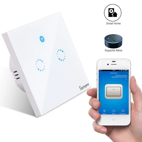 (Amazon.de) 2 gang Smart Alexa Lichtschalter Wifi Funkschalter für 19,54EUR