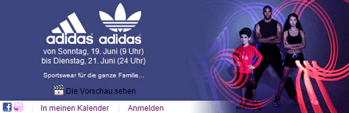 Adidas ab Sonntag 9 Uhr bei vente-privee