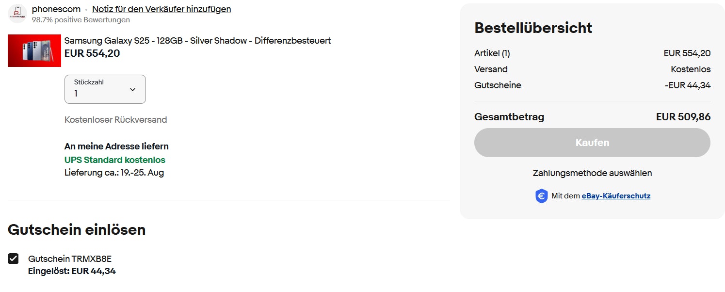 eBay-eingeloester-Gutschein