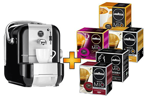SAECO AMM1100 mit 5 Packungen Lavazza-Kapseln für 57€ - Kapselmaschine mit 80 Lavazza-A-Modo-Mio-Kapseln