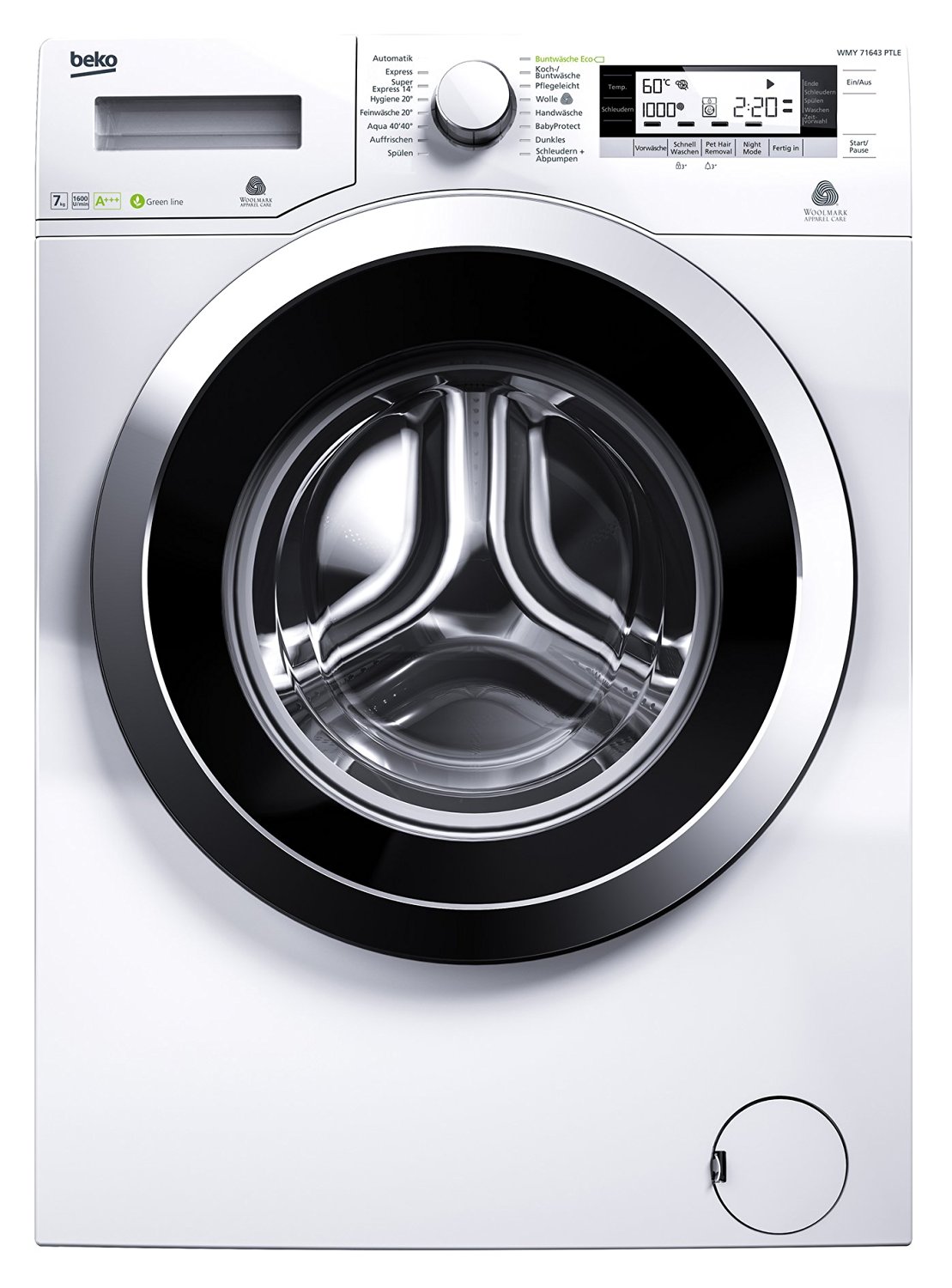 Beko WMY 71643 PTLE für 359€ – Frontlader-Waschmaschine, 1.600 UpM, 7 kg, EEK A+++