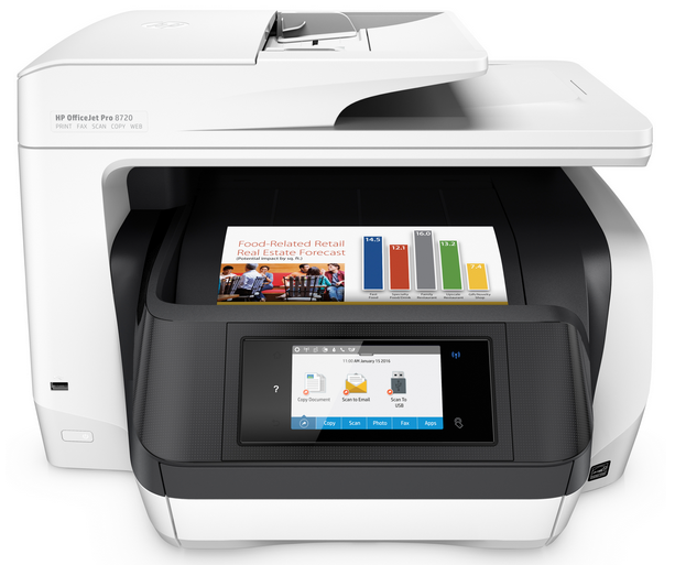 HP OfficeJet Pro 8720 für 129€ - Tintenstrahl-Multifunktionsdrucker mit WLAN