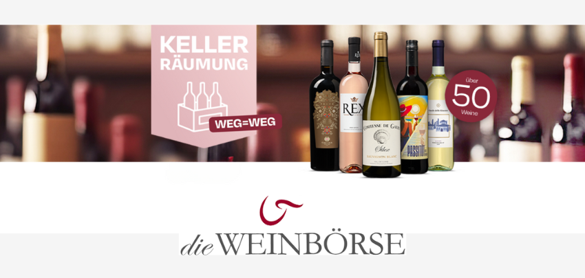 Bis Morgen Kellerräumung ⏱️ 25% Gutschein auf ausgewählte Weine