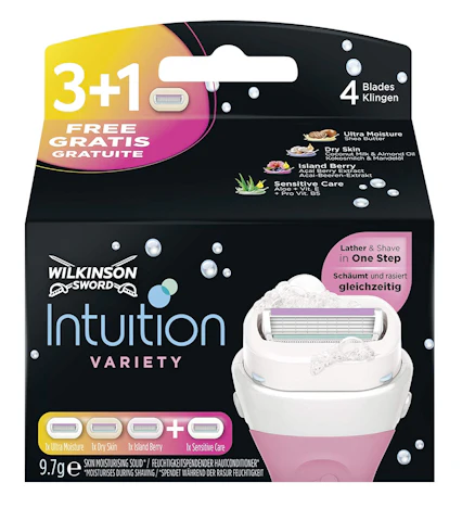 Wilkinson Sword Intuition Summer Variaty Rasierklingen für Damen Rasierer, 3 + 1 Stk