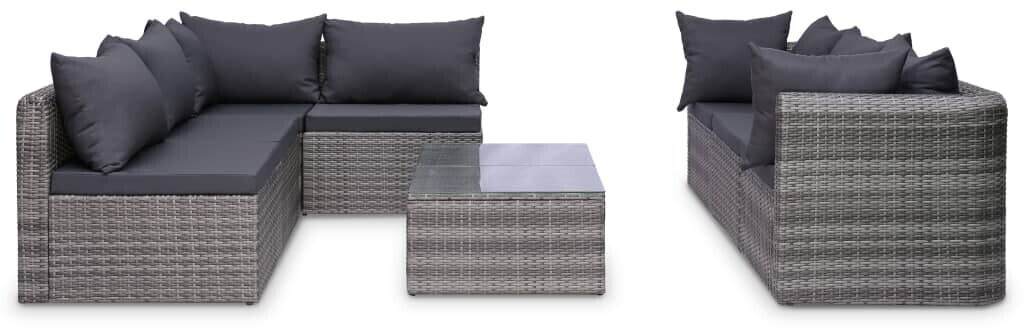 vidaXL 8-tlg. Lounge-Set inkl. Auflagen Polyrattan grau (44157) 65% reduziert