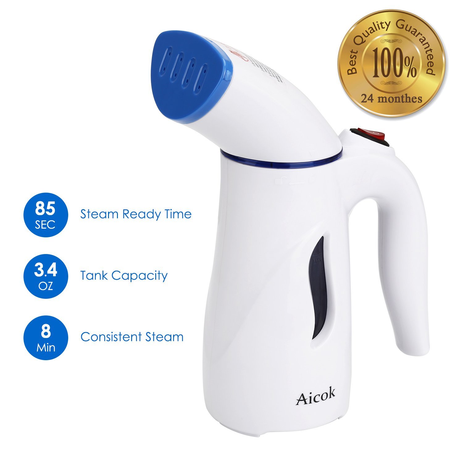 Aicok Dampfglätter, Mini Garment Steamer Reisebügeleisen Dampfbürste Dampfbügelstation