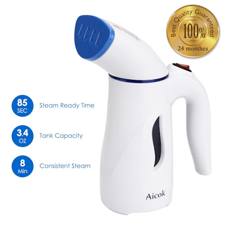 Aicok Dampfglätter, Mini Garment Steamer Reisebügeleisen Dampfbürste Dampfbügelstation
