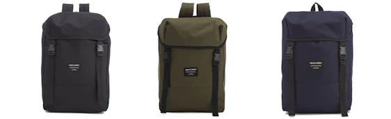 Jack & Jones Rucksack für 18€ - in Schwarz, Khaki und Blau verfügbar