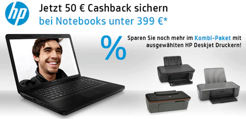 50€ HP Cashback Aktion - Compaq CQ57-451sg für 309€ - Einsteigernotebook mit 15,6" LED, 4GB RAM, Pentium B960 2x2,0GHz