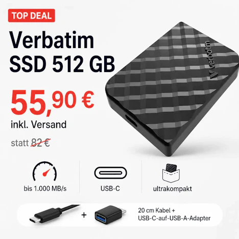 Verbatim Store ’n’ Go Mini Diamond SSD mit 512 GB