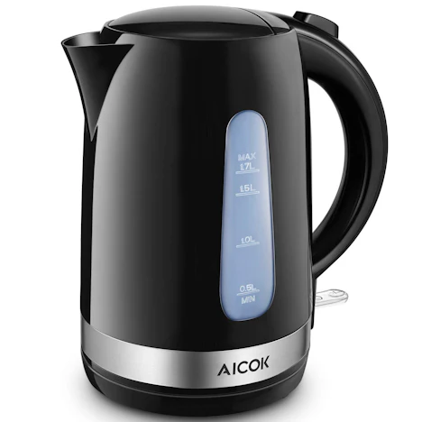 Wasserkocher, 1,7Ltr 2200W, Kunststoff, Abschaltautomatik, Trockengehschutz, wärmeisolierter Griff