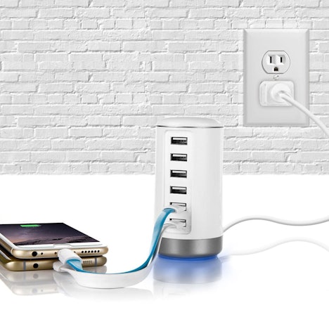 Jelly Comb USB Ladegerät 6-Port mit SI (Smart Identifikation) Technologie Weiß / Schwarz / Grau 12,99 EUR