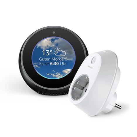 Amazon Echo Spot - Schwarz inkl. TP-Link HS100