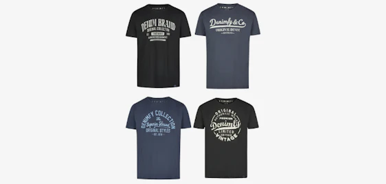 Sommerlicher Style im Sparpack! 👕 4er Pack DENIMFY Motivshirts für nur 34€ ☀️