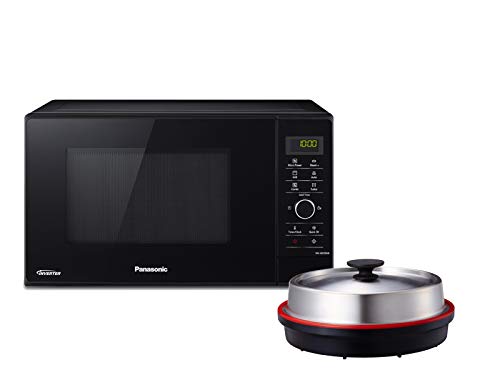 Panasonic NN-GD35HBGTG Mikrowelle mit Grill (1000 W, Dampfgarer, Steamer, Kombimikrowelle, Pizza-Pfanne, 23 Liter)