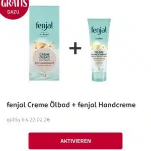 Rossmann: Fenjal Handcreme gratis beim Kauf von Fenjal Creme Ölbad