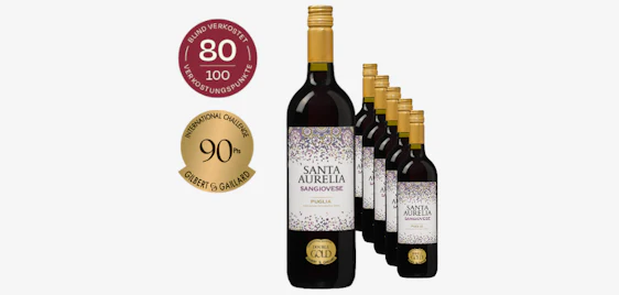 6 Flaschen italienischer Rotwein für 32€ - Santa Aurelia Sangiovese, fruchtig & geschmeidig im Aroma