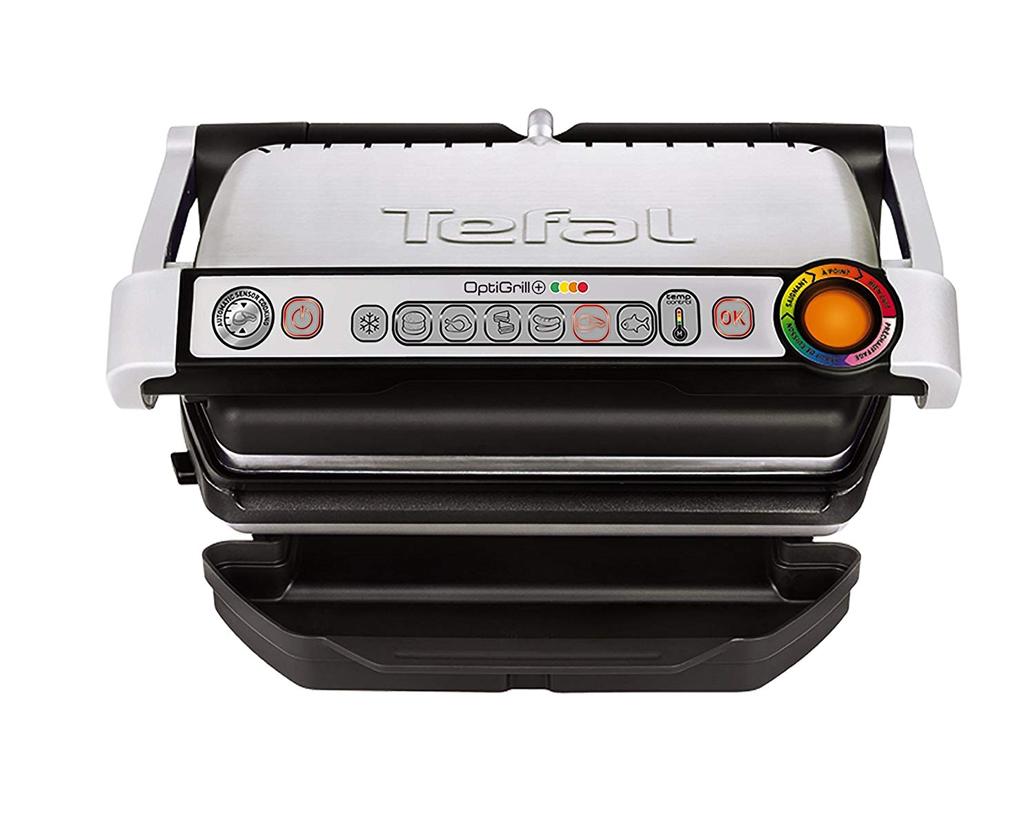 Tefal OptiGrill+ GC712D Kontaktgrill (Plus-Modell mit zusätzlichen Temperaturstufen, 2.000 Watt)