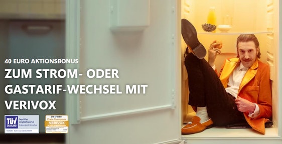 Letzte Chance! 40€ Aktionsbonus für Strom- & Gasabschluss über Verivox ⚡