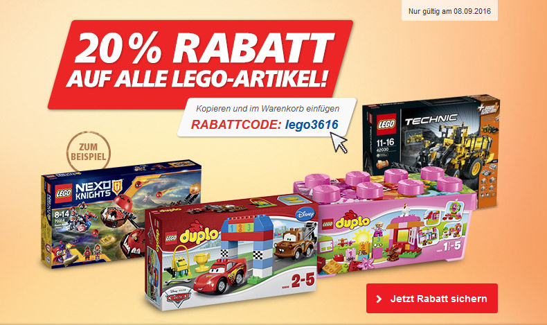 20% Rabatt auf Lego bei real