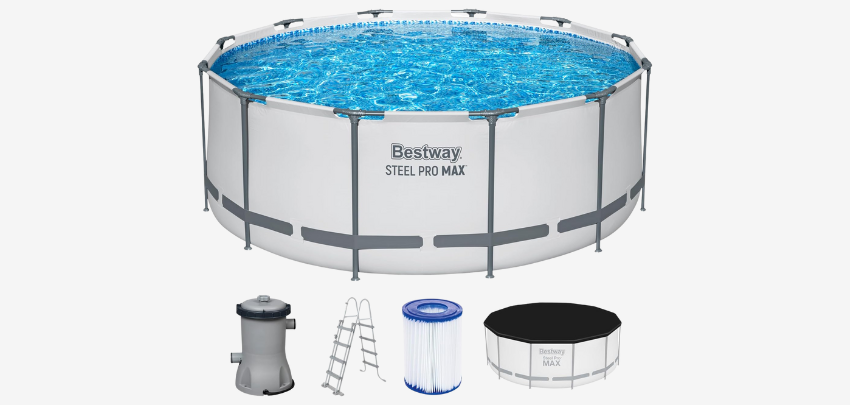 Bestway Steel Pro MAX Frame Pool für 265€ - Stahlrahmenbecken, ohne Werkzeug, inkl. Filterpumpe
