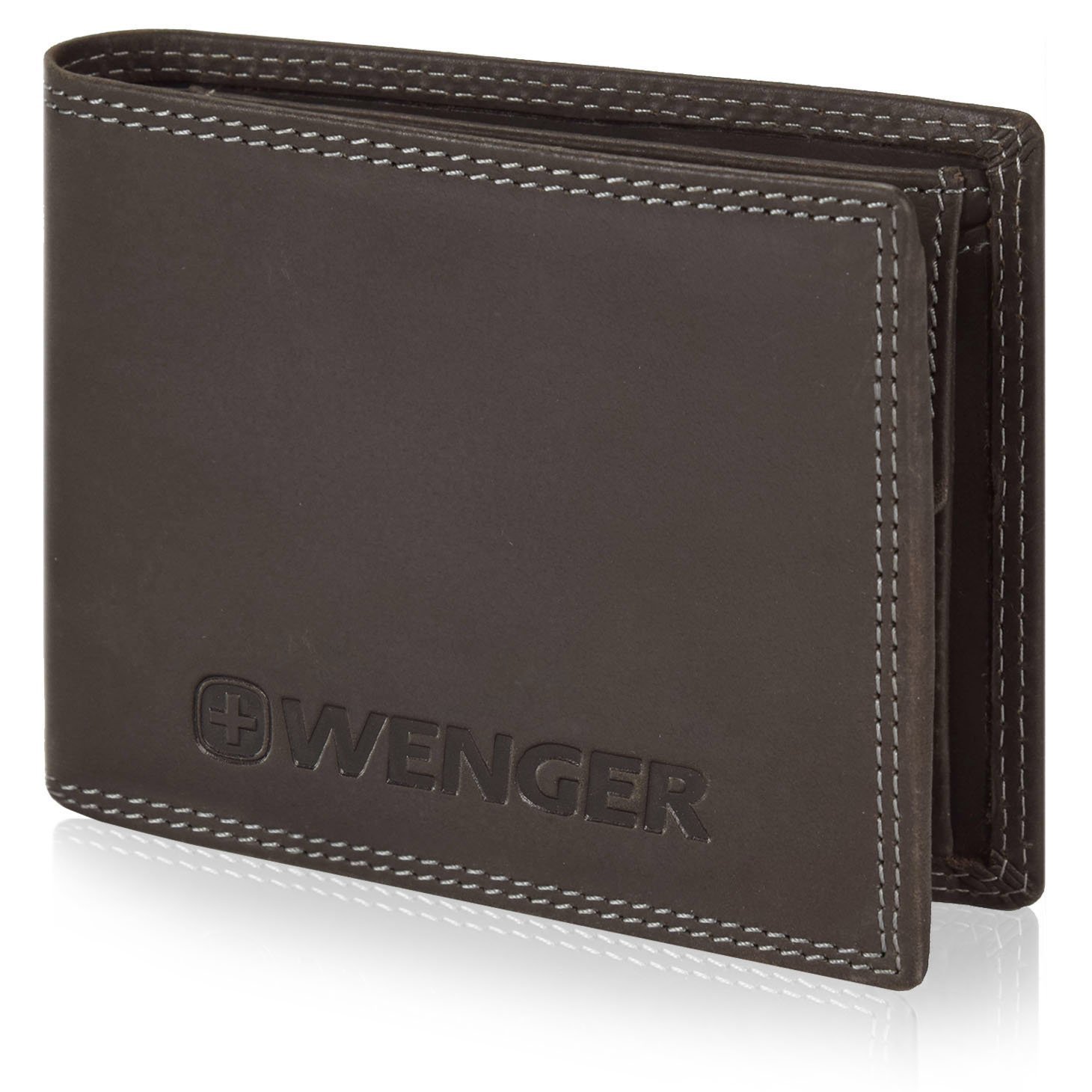 Amazon - Wenger Herren-Geldbörse Querformat Leder 12,5 cm mit Klappfach und Reißverschlussfach 14,95 Euro