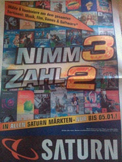 "Nimm 3, Zahl 2"-Aktion bei Saturn für Games, Musik und Filme *UPDATE*