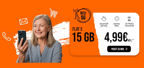 0€ Anschlusspreis » Allmobil 5G Allnet-Flats im Vodafone-Netz | auch monatlich kündbar, z.B. 15GB für 4,99€ mtl.