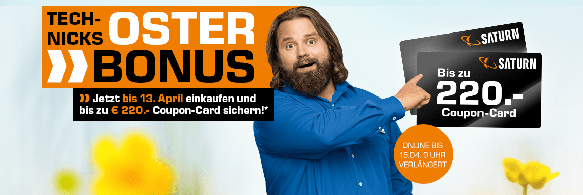 Saturn Oster-Bonus – mit bis zu 220€ Prämien-Gutscheinen