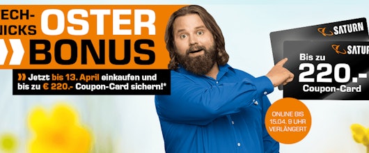 Saturn Oster-Bonus – mit bis zu 220€ Prämien-Gutscheinen