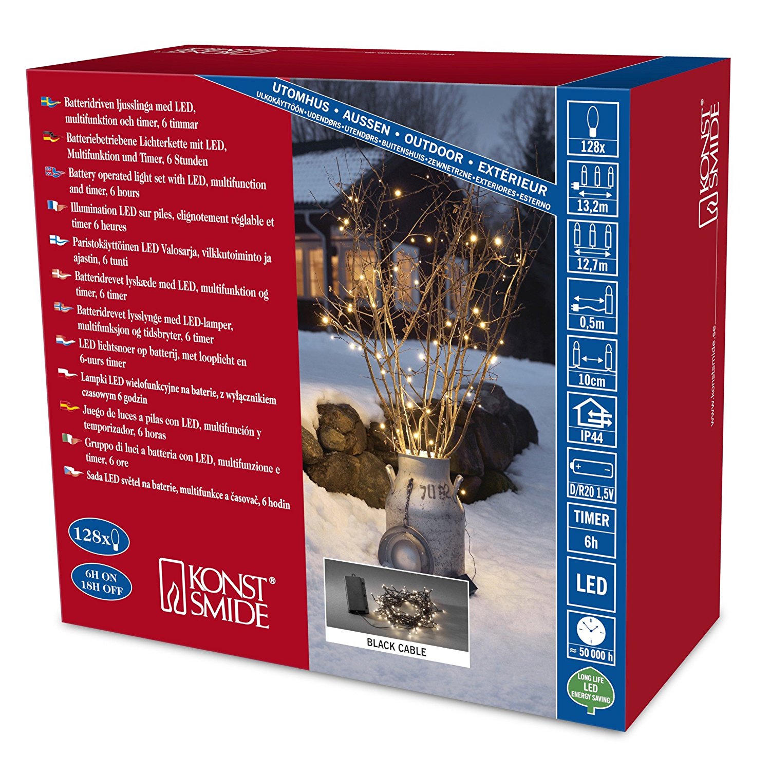 Konstsmide 3719-100 LED Lichterkette / für Außen (IP44)