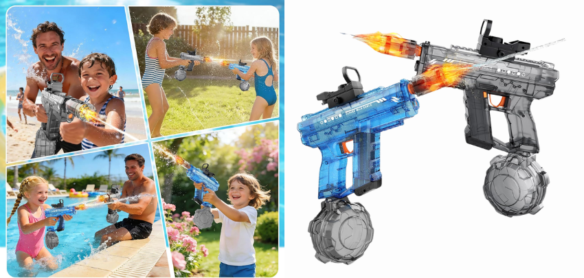 Doppelte Power für die nächste Wasserschlacht! 💦 Elektrische Wasserpistole im Doppelpack für nur 43€ 🔫