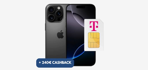 240€ Cashback 🍏🤯 Apple iPhone 16 Pro + 30GB 5G Magenta Telekom-Tarif für 39,95€/Monat