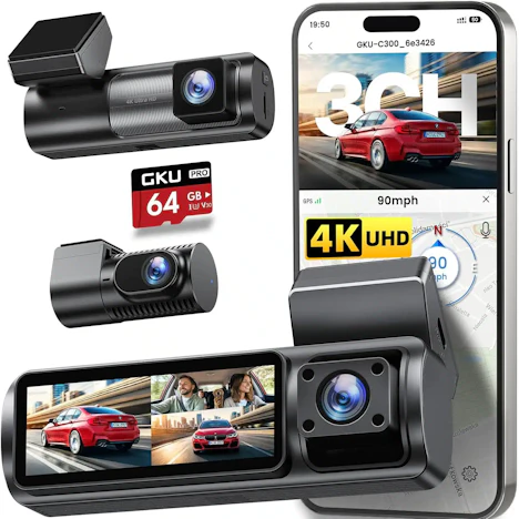 GKU C300 3-Kanal-Dashcam mit Innenkamera
