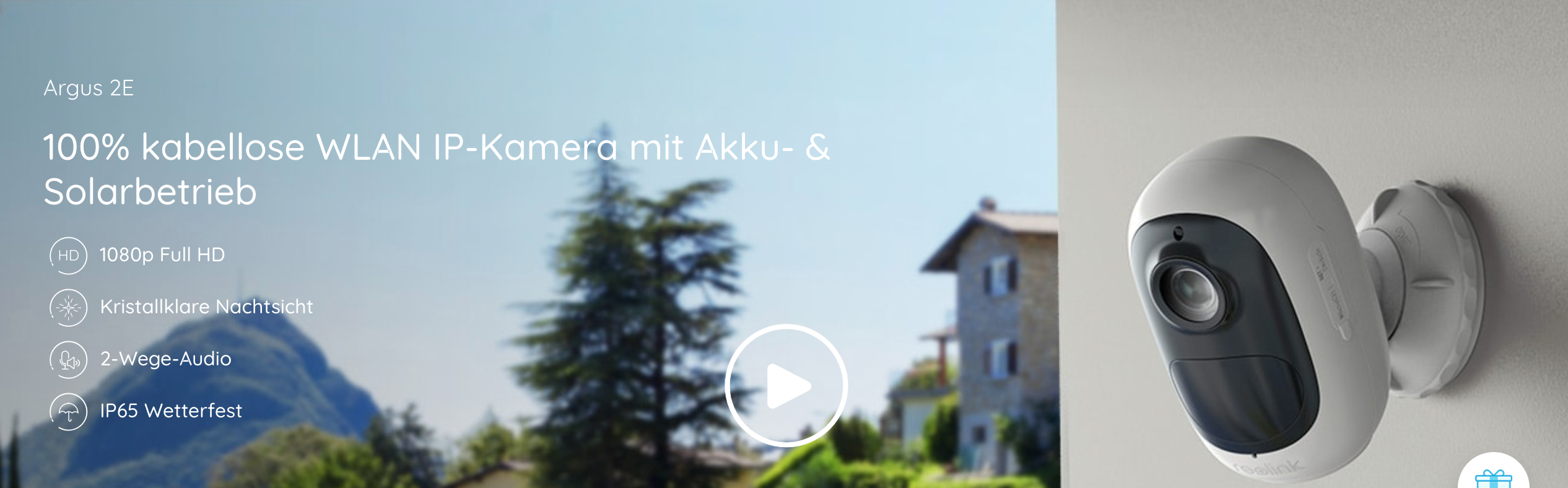 Nur noch heute! Reolink Argus 2E für 63€ - Full HD Überwachungskamera, kabellos und wiederaufladbar