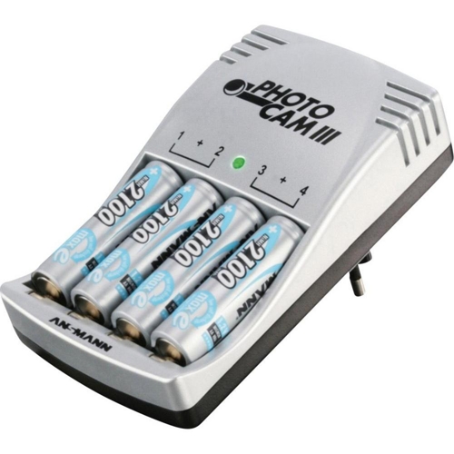 ANSMANN 5117003 Photo Cam III Steckerladegerät Micro AAA/Mignon AA Akkus inkl. 4x Mignon AA maxE 2100mAh für 7,31 EUR
