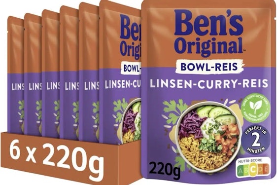 BEN'S ORIGINAL Express Bowl-Reis Linsen Curry 6er Pack für 8,14€((statt 14,34€ )