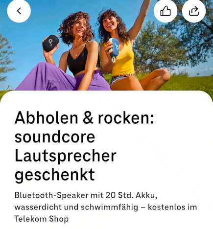 Soundcore Lautsprecher gratis in der Magenta App