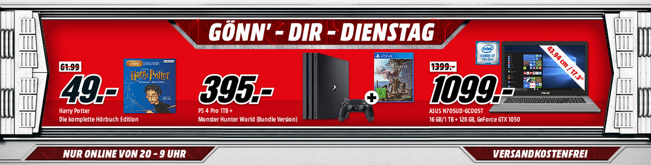 Gönn Dir Dienstag bei Media Markt - z.B. Harry Potter - Die komplette Hörbuch-Edition für 49€
