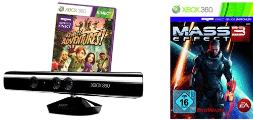 Kinect Sensor inkl. Adventures + Mass Effect 3 (Xbox 360) für 104€ (Update)