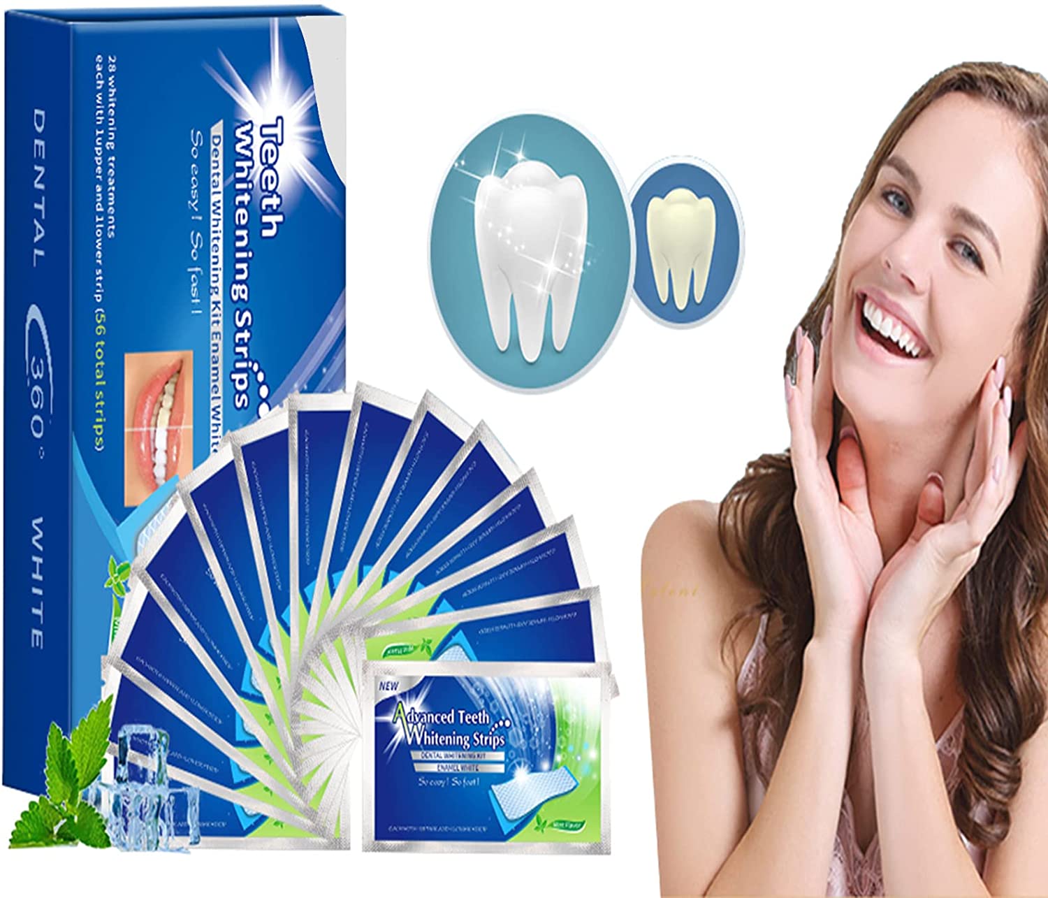 White Strips für Zahnaufhellung 56pcs