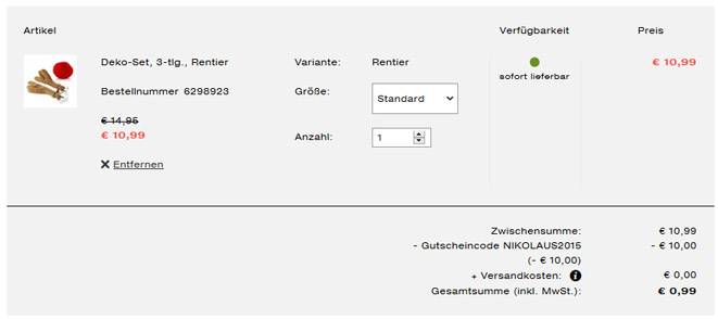 10€-Gutschein für Impressionen mit 10€ MBW - keine Versandkosten