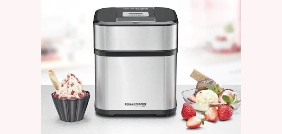 Rommelsbacher Eismaschine IM 12 für 45€ - Edelstahl-Design, 1,5L Kapazität, inkl. Rezepte