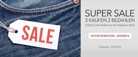 3-für-2 Aktion bei Jeans Direct - z. B. günstige Hosen, Hemden und Pullover