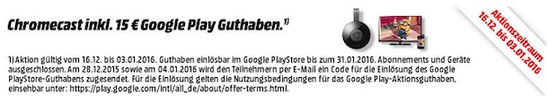 Google Chromecast 2015 inkl. Ant-Man für 23€ *UPDATE2*