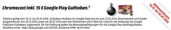 Google Chromecast 2015 inkl. Ant-Man für 23€ *UPDATE2*