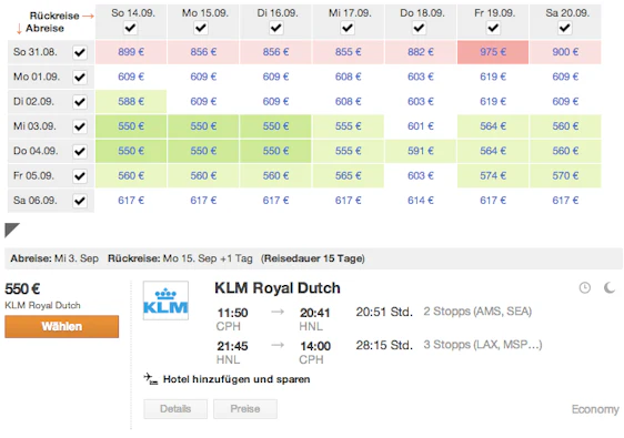 Günstige Flüge von Dänemark nach Hawaii (Hin- und Rückflug) ab 550€