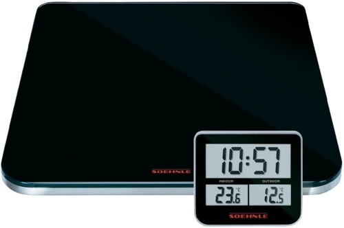 Soehnle Digitale Personenwaage mit Innen-/Außentemperaturanzeige für 29€